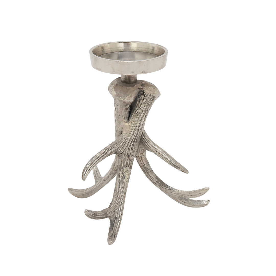 Aluminum Metal Antler Decorative Candle Holder Millwood Pines