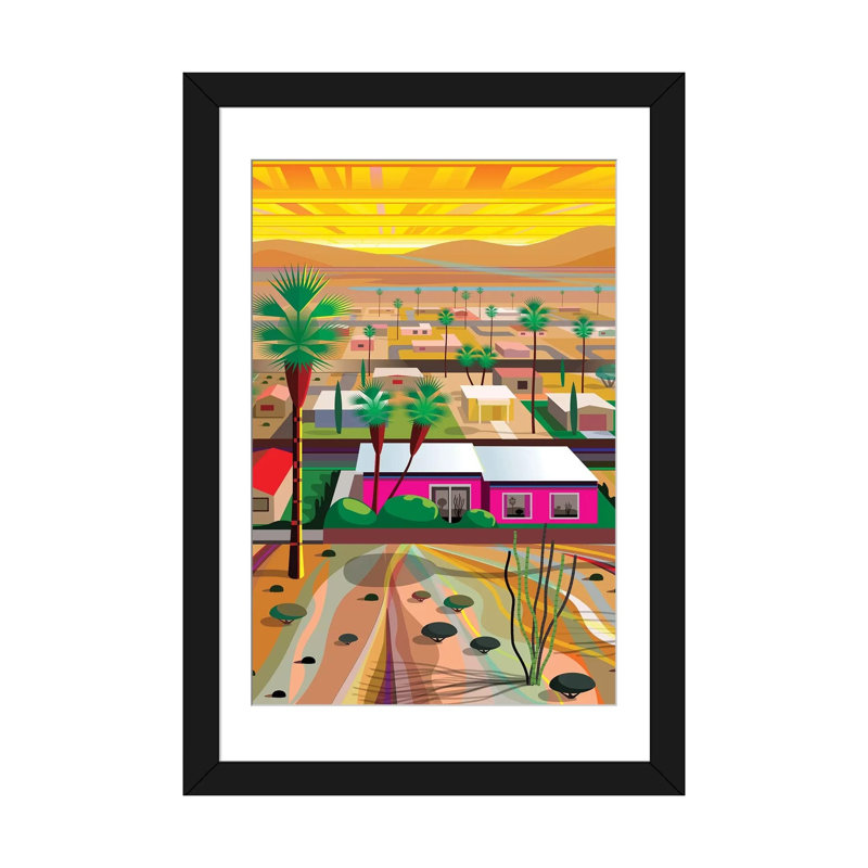 «Twentynine Palms, Vertical», impression sur toile, H 32 po x l 24 po x P 1 po, Papier d'art encadré noir, Blanc