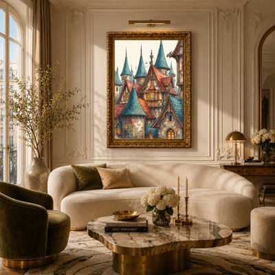 Art mural sur toile, château médiéval