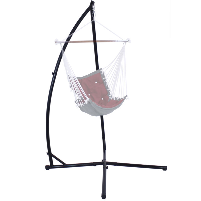 Roxana Powder-Coated Steel X-Base Hammock Chair Stand - Black