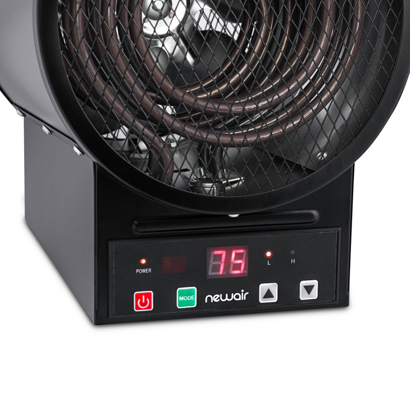 Gray 4800W Electric Garage Heater with Thermostat and Automatic Shut-off