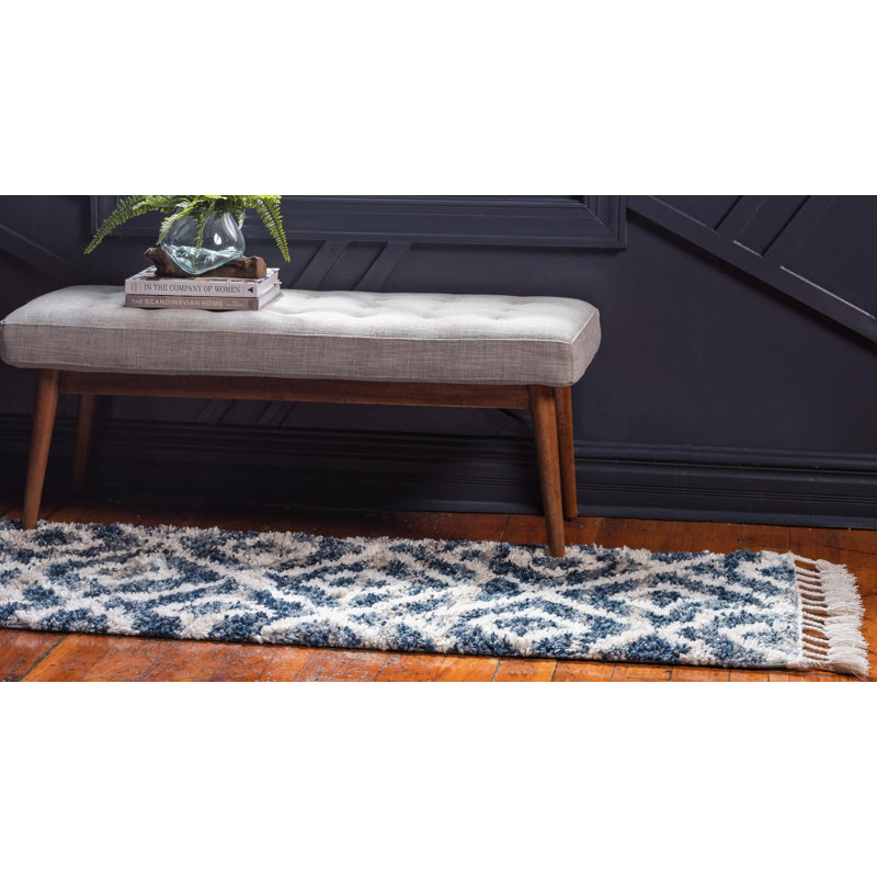 Parrish Geometric Shag Area Rug, Runner 79 x 249cm