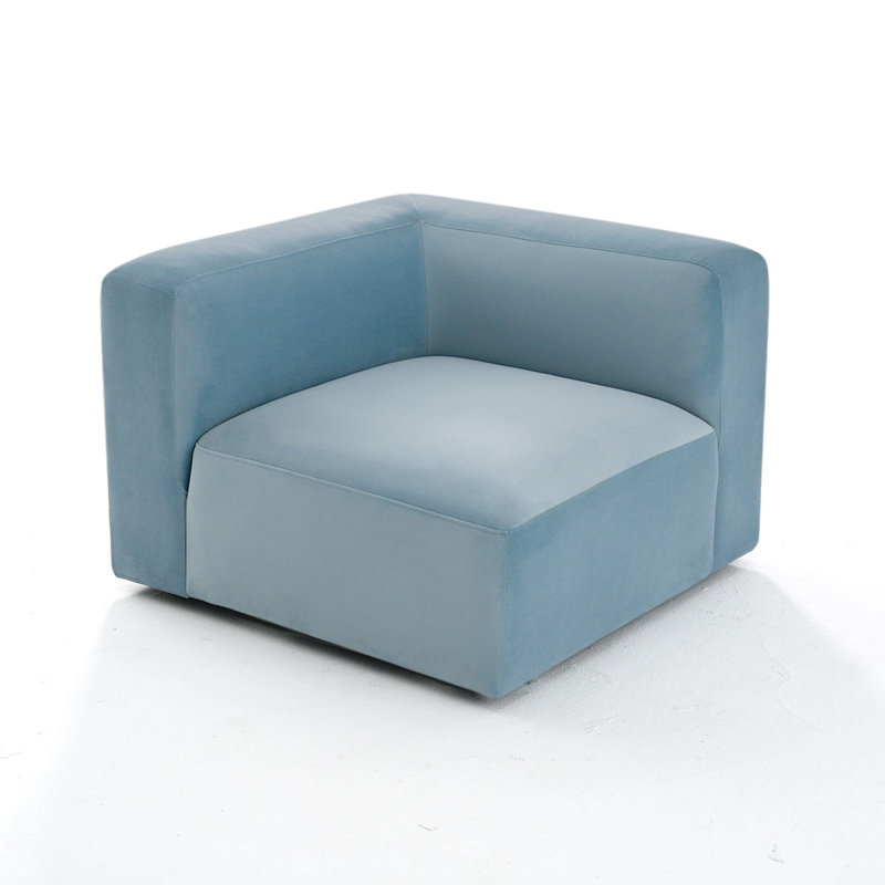 Fauteuil d'angle simple pour canapé modulaire convertible, Bleu