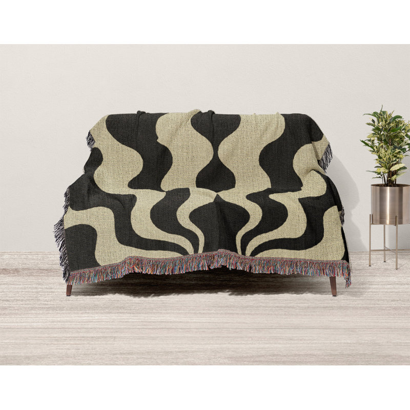 Jeté en mélange de coton Sunbeam, Noir, L 60 po x l 50 po
