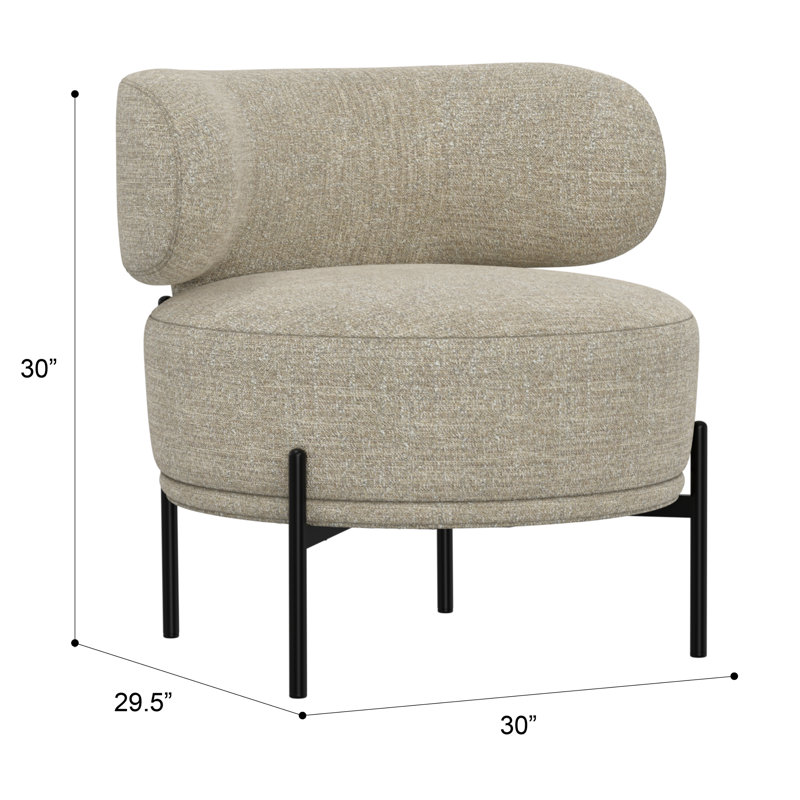 Fauteuil d'appoint beige moderne, Beige