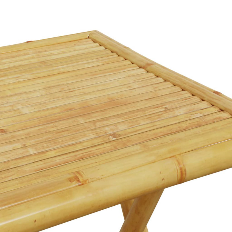 2 - Person Bamboo Wood Patio Dining Set with Square Table