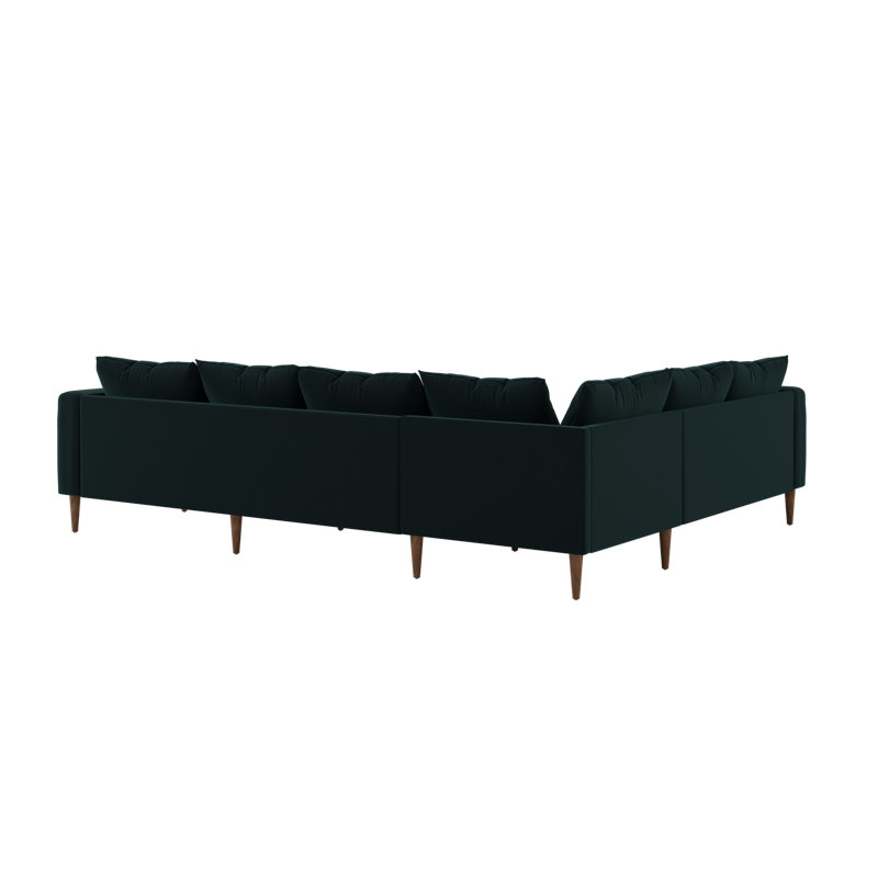 Canapé modulaire 6 places Essential, Moss Recycled Velvet, Dark Brown