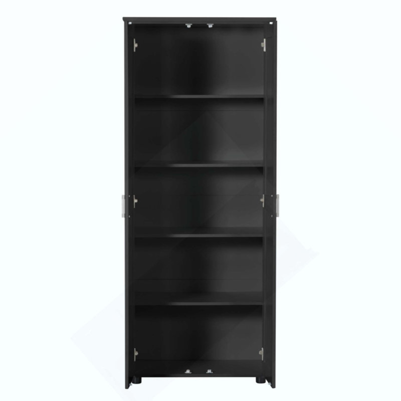 Armoire de rangement avec deux portes pour salle de bain, bureau, tablette réglable, panneau de fibres à densité moyenne