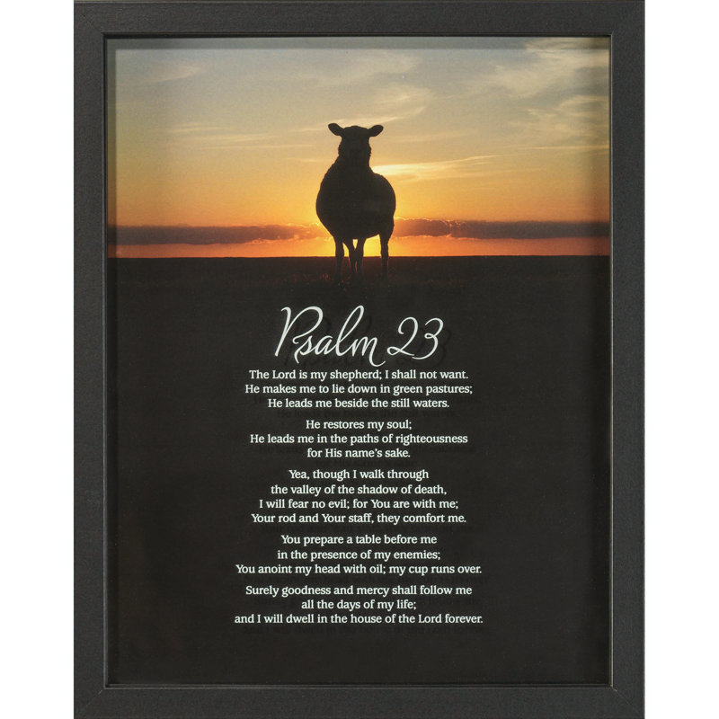 Psalm mural 23 en verre de bois