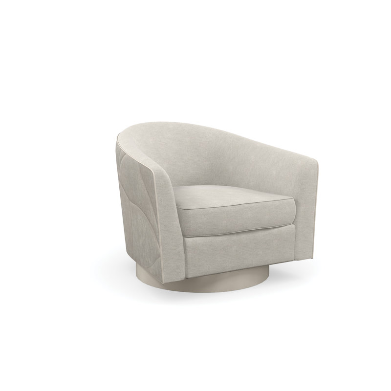 Caracole Upholstery Swivel Tufted Barrel Chair