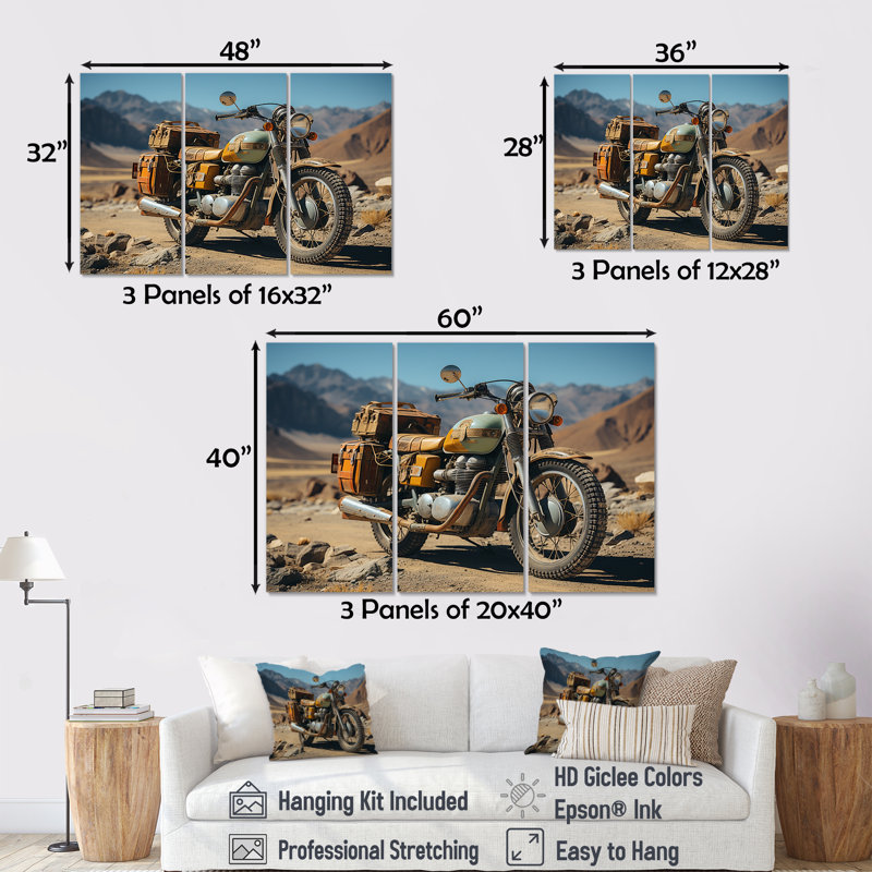 «Rustic Adventure», ensemble d'art mural sur toile, H 28 po x l 36 po x P 1 po