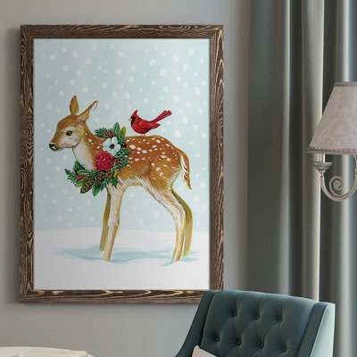 Bhawari " Winter Woodland Creatures with Cardinals II " Print