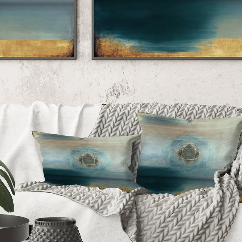 Sacrée géométrie dans des tons de couleur rétro V - Coussin décoratif à imprimé géométrique abstrait