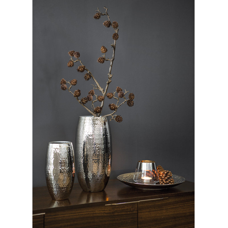 Africa Handmade Metal Floor Vase, 28cm H x 14cm W x 14cm D, Hammered