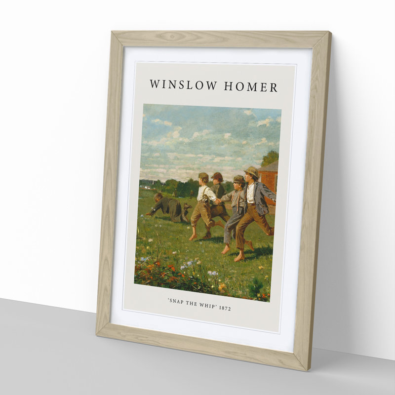 Snap the Whip by Winslow Homer - Picture Frame Painting, 65cm H x 48cm W x 2cm D, Oak