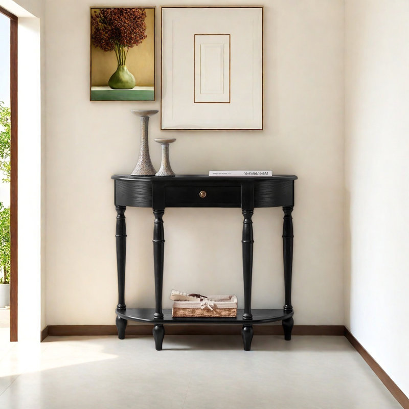 Retro Minimalist Console Table, Black