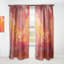 Vibrant Red Marble Landscape - Rideau simple semi-transparent abstrait moderne-119009546