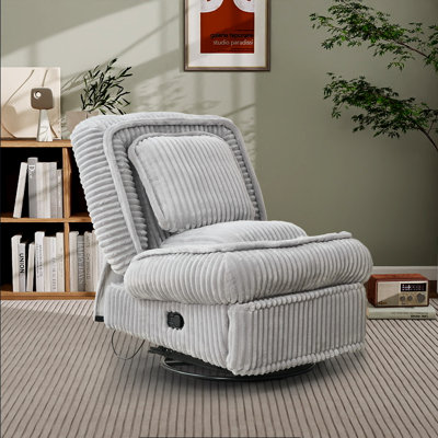 360° Swivel Recliner Chair With Adjustable Backrest and Footrest