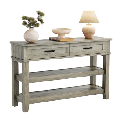 3-Tier Console Table with Storage,Rustic Modern Narrow Sofa Table,Entryway Organizer for Hallway, Living Room, Small Spaces