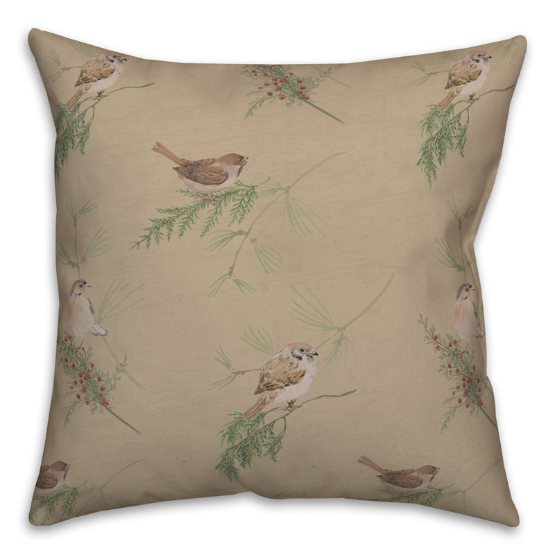 Coussin Floral, Brun