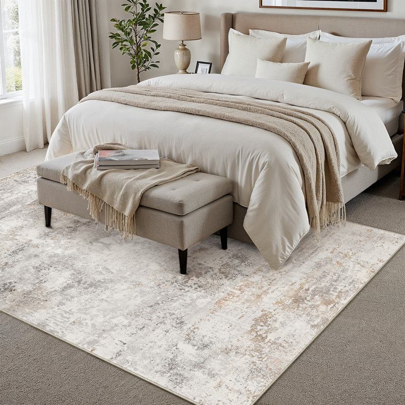 Vitas Abstract Beige/Grey Area Rug, Rectangle 7'9" x 9'9"