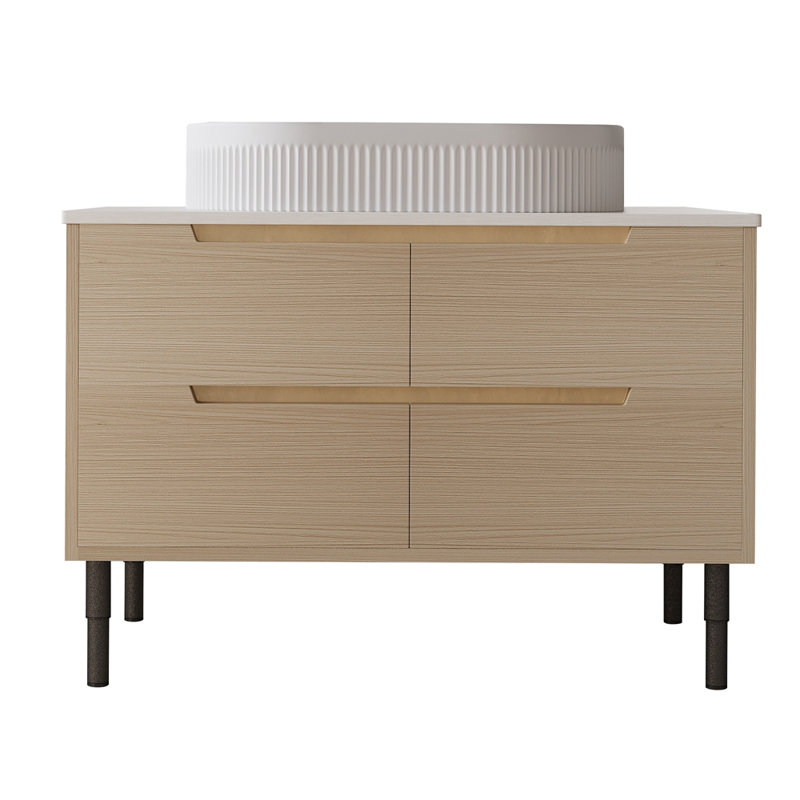 Meuble-lavabo de 36 pouces, autoportant ou mural avec lavabo intégré en céramique et tiroirs à fermeture en douceur