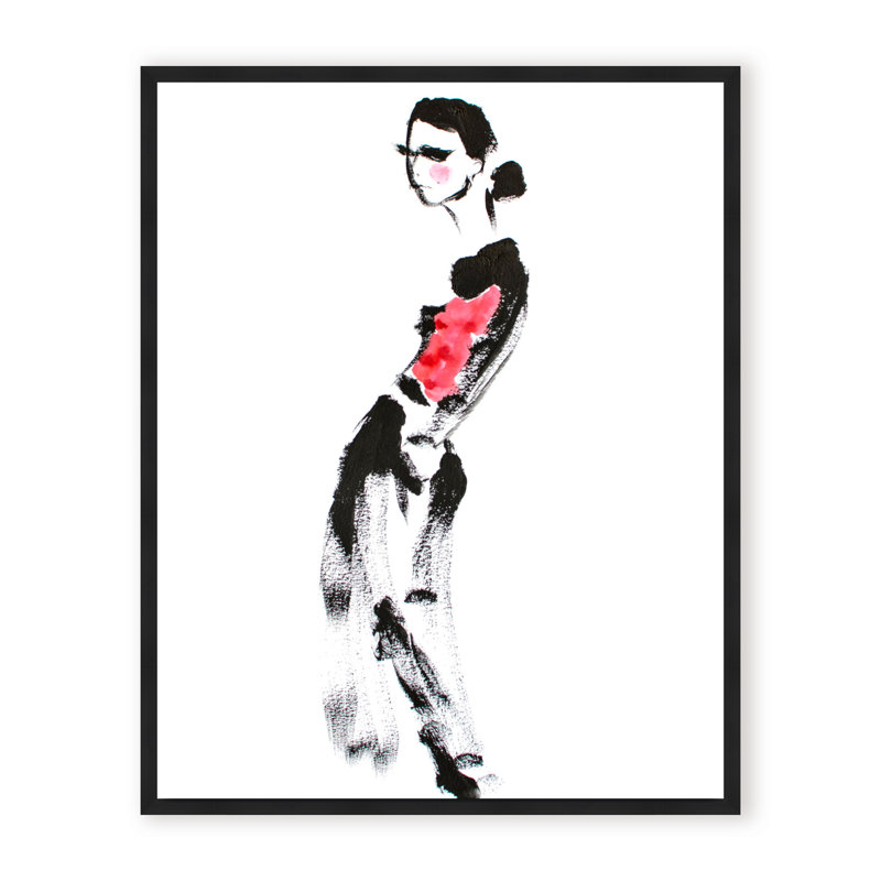 Pop Art & Retro Va Bene by  - Picture Frame Painting, 30" H x 24" W x 2.375" D, Framed Canvas, Black