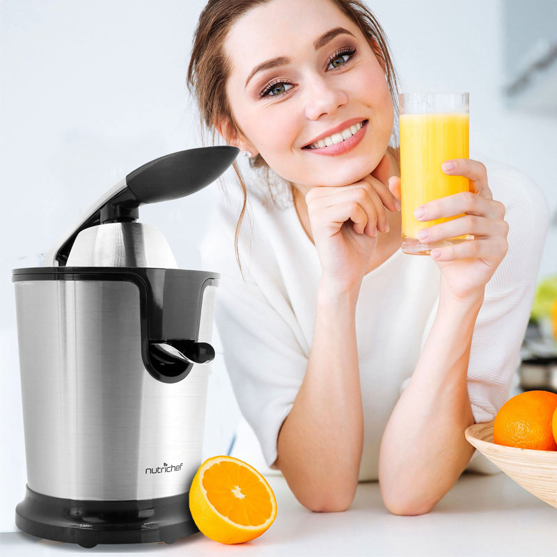 Stainless Steel Electric Citrus Juicer with Manual Press Handle