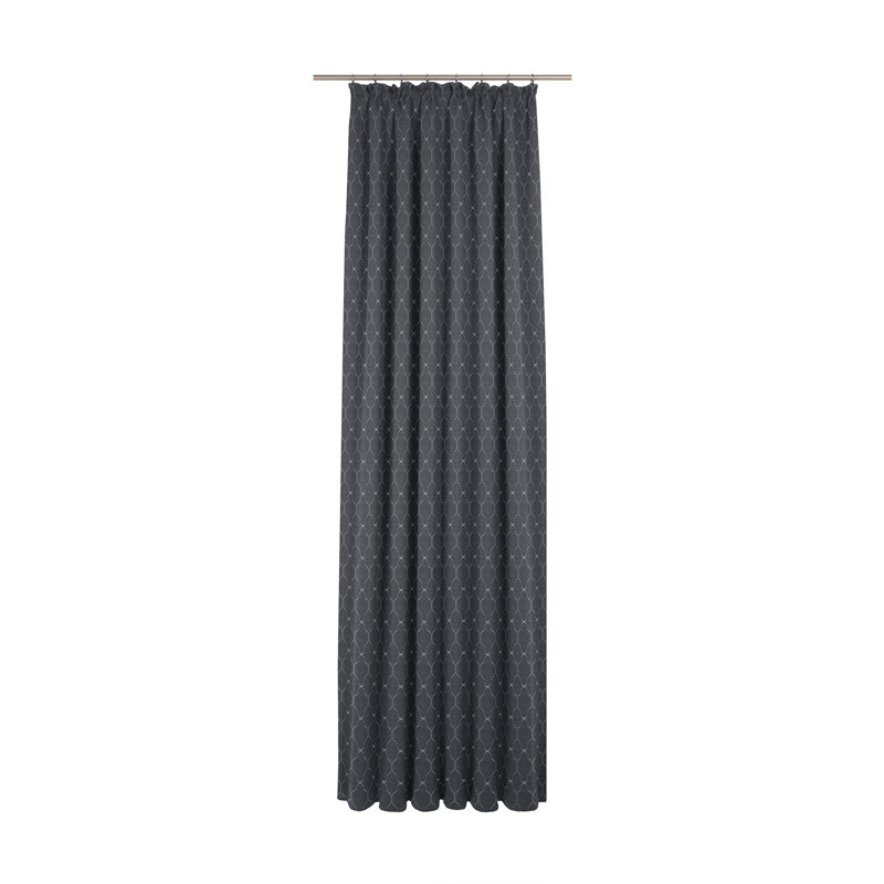 Uppingham Pencil Pleat Opaque Curtain, 145cm Width x 245cm Drop, Black
