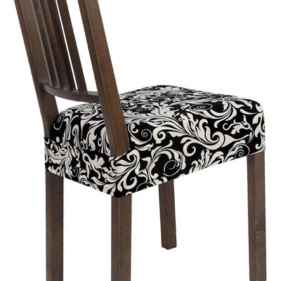Housses de chaises de salle à manger - fleur noire - ensemble de 4, extensibles, amovibles, protecteurs de chaise de salle à manger / cuisine