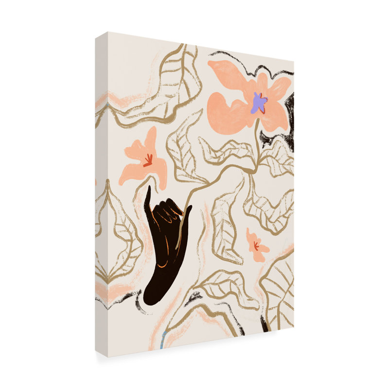 Fleur sur toile par Arty Guava, H 19 po x l 14 po x P 2 po