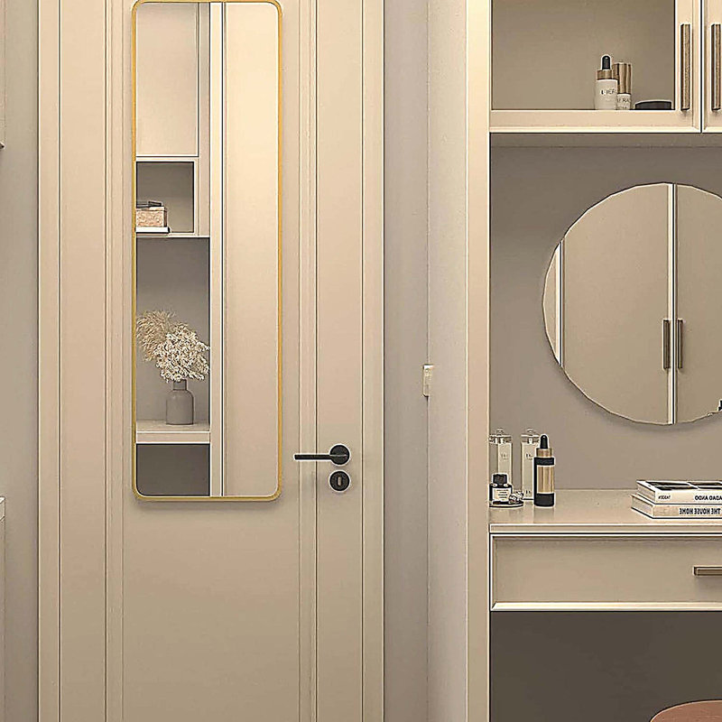47 x 14IN Door mirror.(W2203P182156), Golden