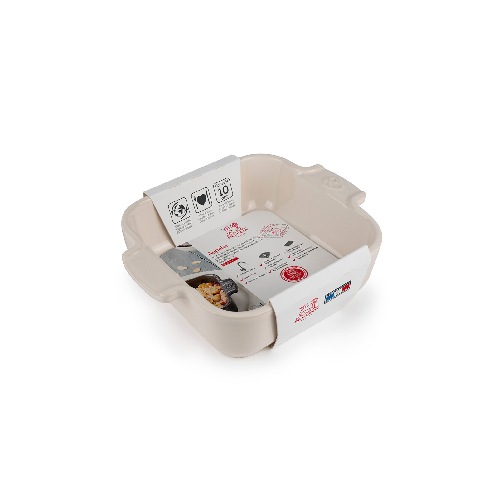 Peugeot Appolia Petite Square Baking Dish, Ecru