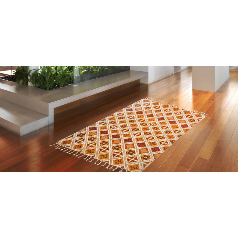 Mick Geometric Wool Hand Woven Area Rug, Rectangle 140 x 200 cm