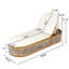 Chaise longue de patio en bois d'acacia Aelis avec table d'appoint ronde et dossier réglable-130811875
