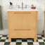 Modern Bathroom Vanity with Soft-Closing Storage, Adjustable Shelf and Durable Ceramic Sink-301576872