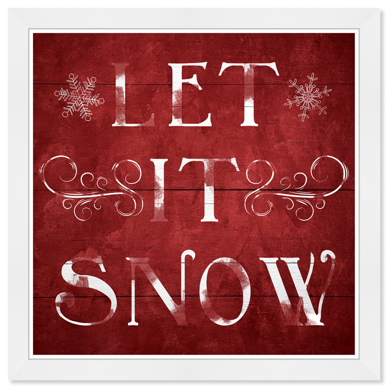 Let It Snow - Reproduction d'art textuel sur papier encadré, Cadre blanc, H 40 po x l 40 po x P 0,5