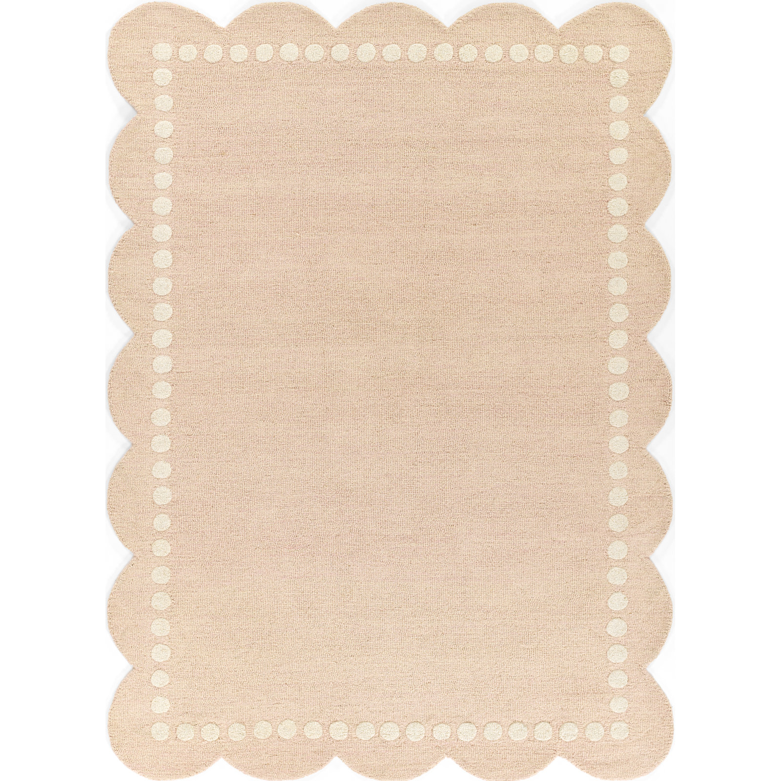 Lola Hand Tufted Wool Solid Pink Area Rug, Rectangle 7'10" x 9'10"