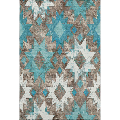 Premium Machine Washable Fairwood AMF1879 Aztec Rug