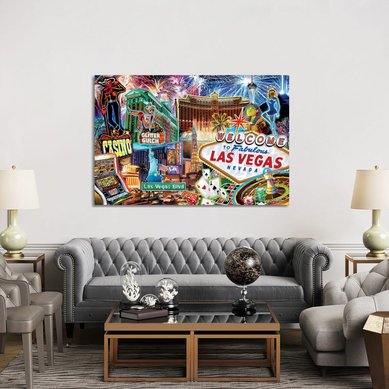 Las Vegas Pop Art- Gallery-Wrapped Canvas Giclée, 40" H x 60" W