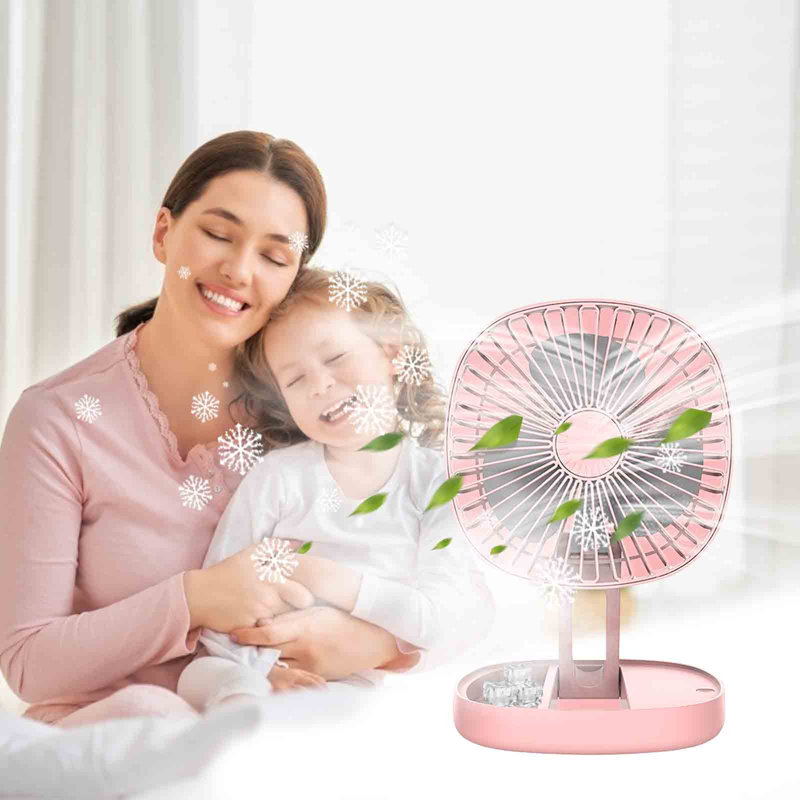 Nouveau ventilateur de bureau portatif USB à haute puissance de Kondieu, Pink