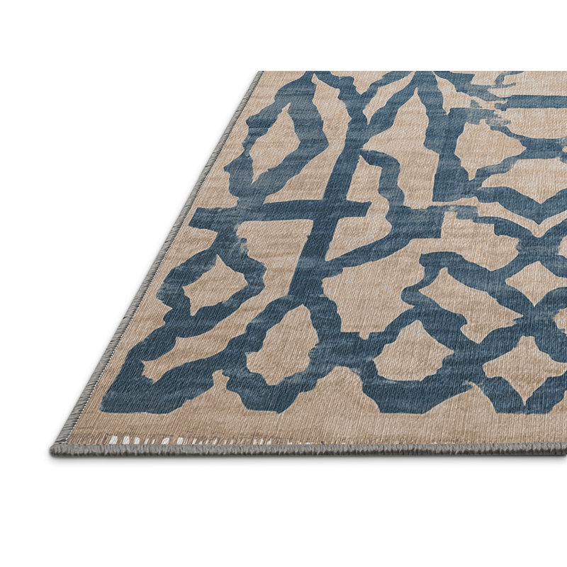 Machine Washable Gray Area Rug, Rectangle 5' x  7'