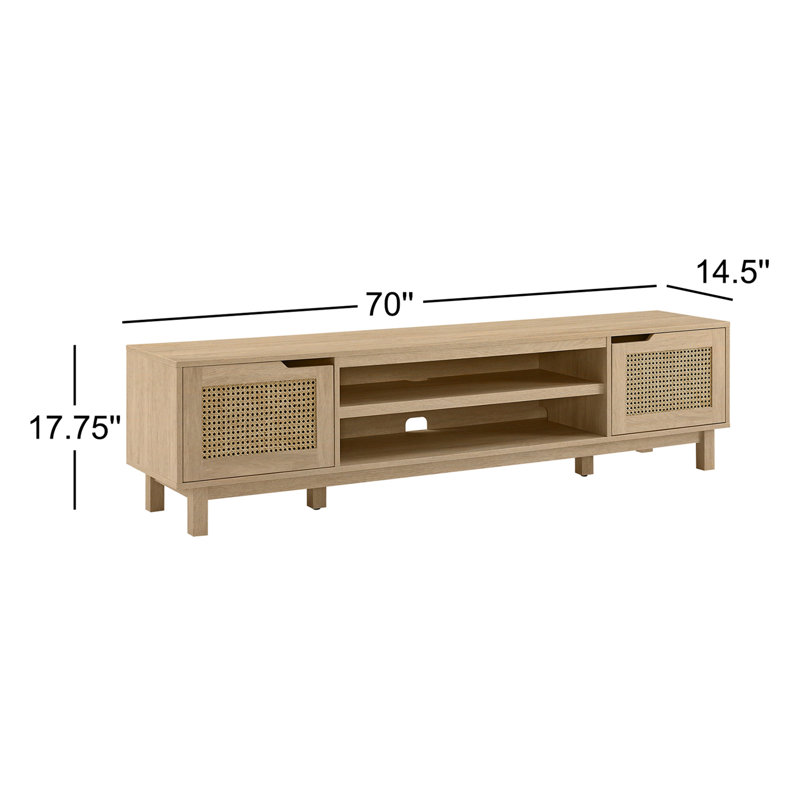 Petoskey 70" 2-Door TV Stand for TVs up to 80", Coastal Oak