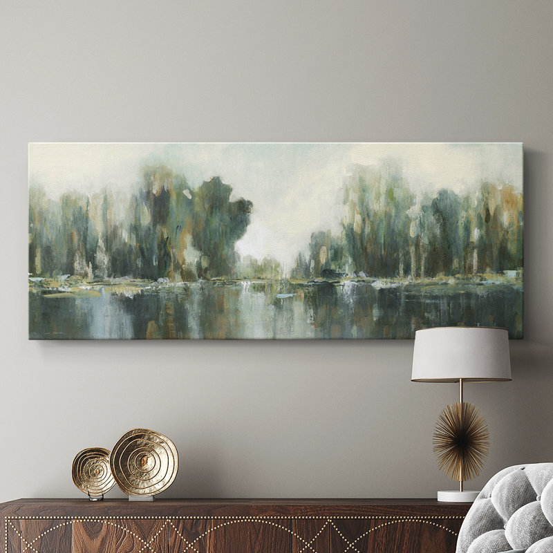 Treeline texturée - Toile tendue avec châssis - Prêt à accrocher, H 20 po x l 50 po