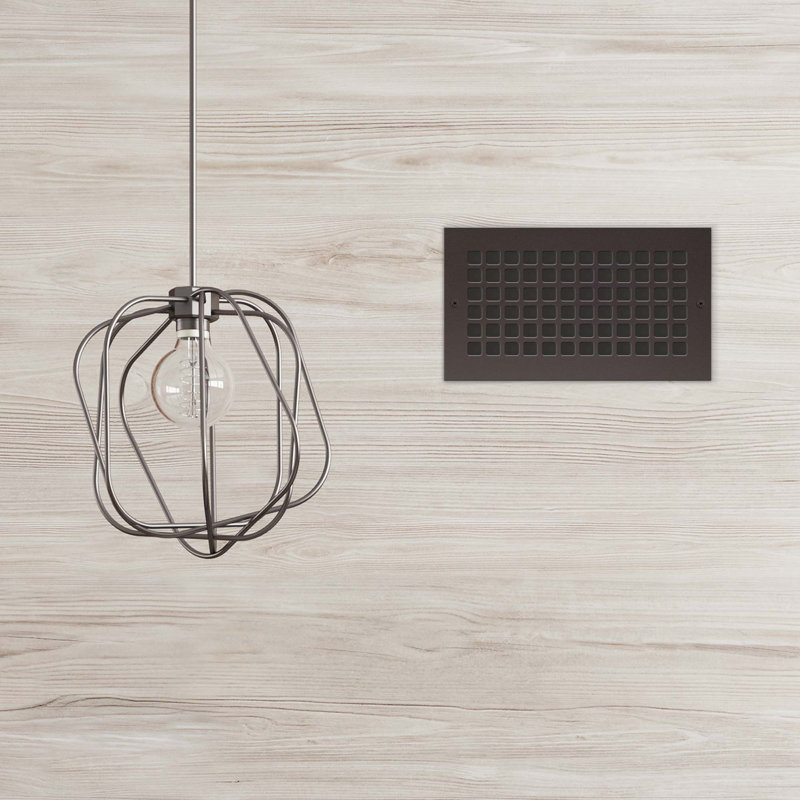 Grille carrée en aluminium Reggio, 6 po x 12 po, Bronze huilé