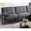 Canapé convertible en polyfibre bleu gris avec base en bois massif et pieds réglables très confortables pour le salon-891139752