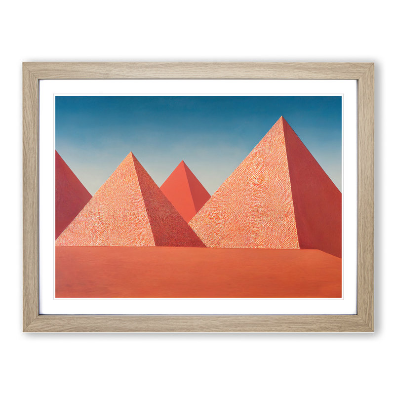 Pyramids - Framed Print, 46cm H x 64cm W, Oak Framed
