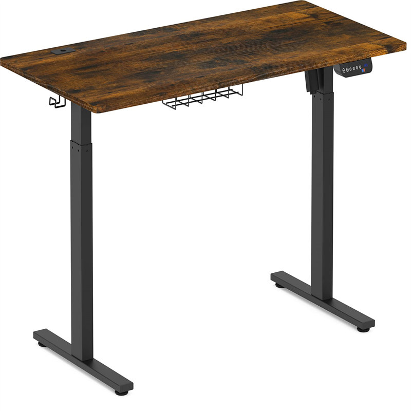 Bureau Marutani, Noir, L 55 po x P 27,99 po, Brun rustique
