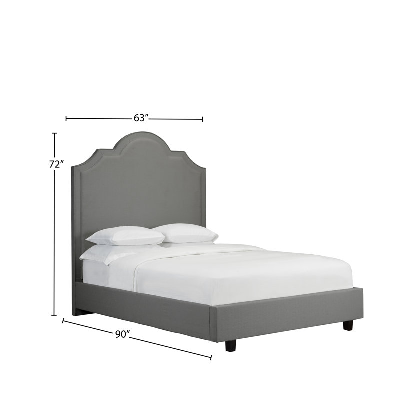Lit plateforme tapissier avec rangement Weern, Anthracite, Grand
