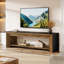Meuble télé 70 po avec tablettes ouvertes, console rustique brune et noire-1291540346